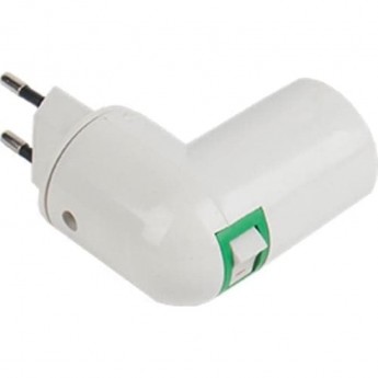 Переходник вилка-патрон ECOLA BASE APT4SWEAY E14 с выключателем, белый Переходник вилка-патрон ECOLA BASE APT4SWEAY E14 с выключателем, белый