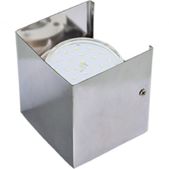 Светильник ECOLA GX53-N51 настенный бра прямоугольный хром 1* GX53 100х100х90 (1 из цв. уп. по 2)