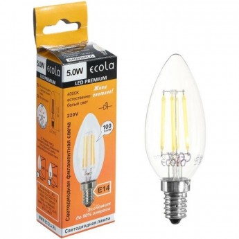 Светодиодная лампа ECOLA CANDLE LED PREMIUM N4QV50ELC Светодиодная лампа ECOLA CANDLE LED PREMIUM N4QV50ELC